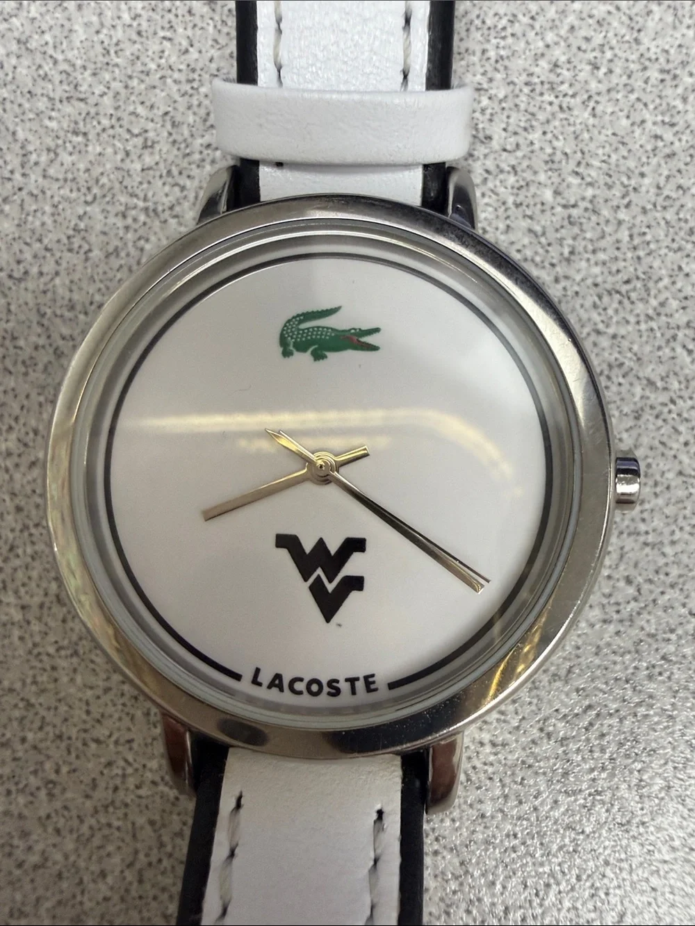 Lacoste West Virginia White Dial Silver-Tone Case Women's Watch with White Strap